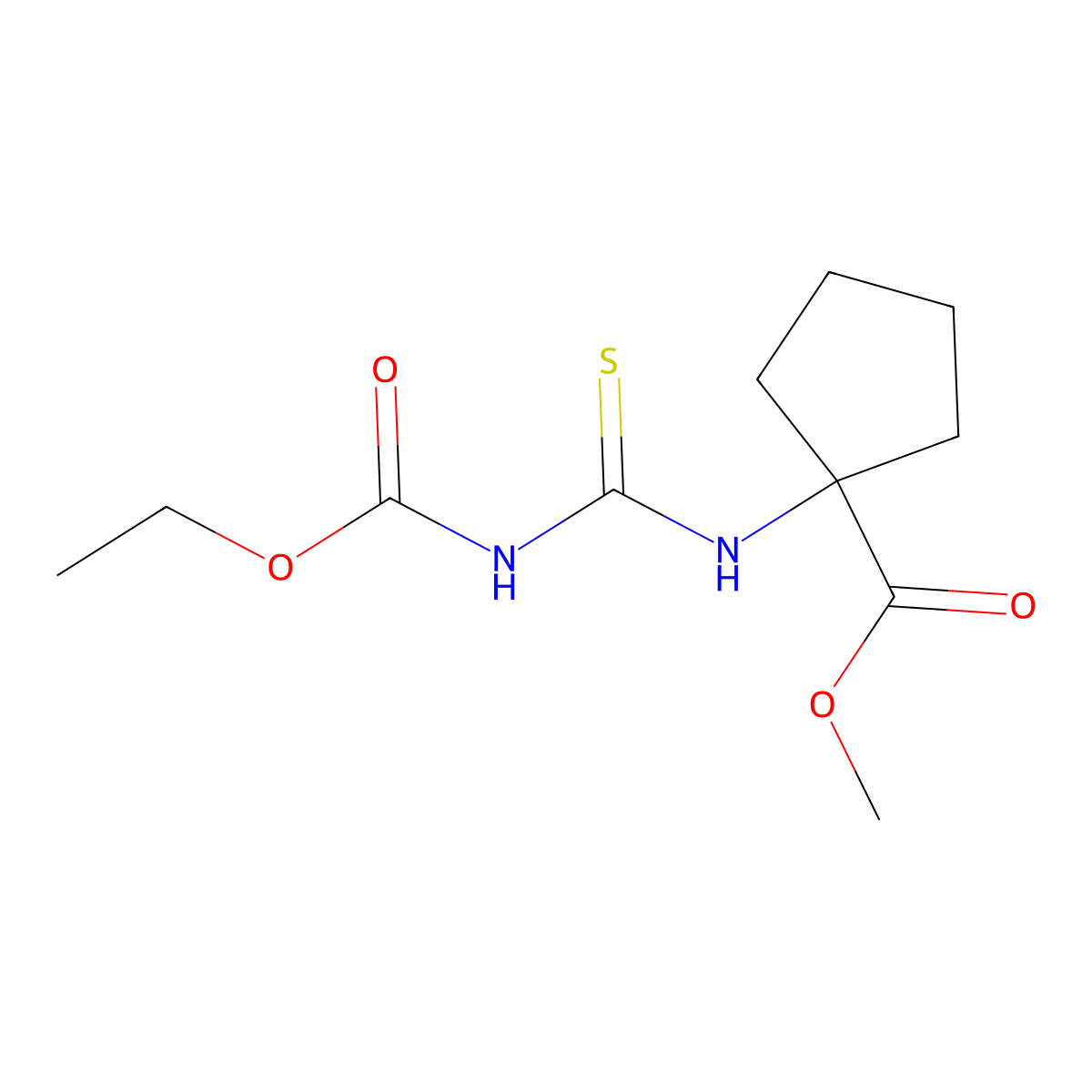 Methyl 1-({[(ethoxycarbonyl)amino]methanethioyl}amino)cyclopentane-1-carboxylate molecular structure, CAS 1864015-43-9