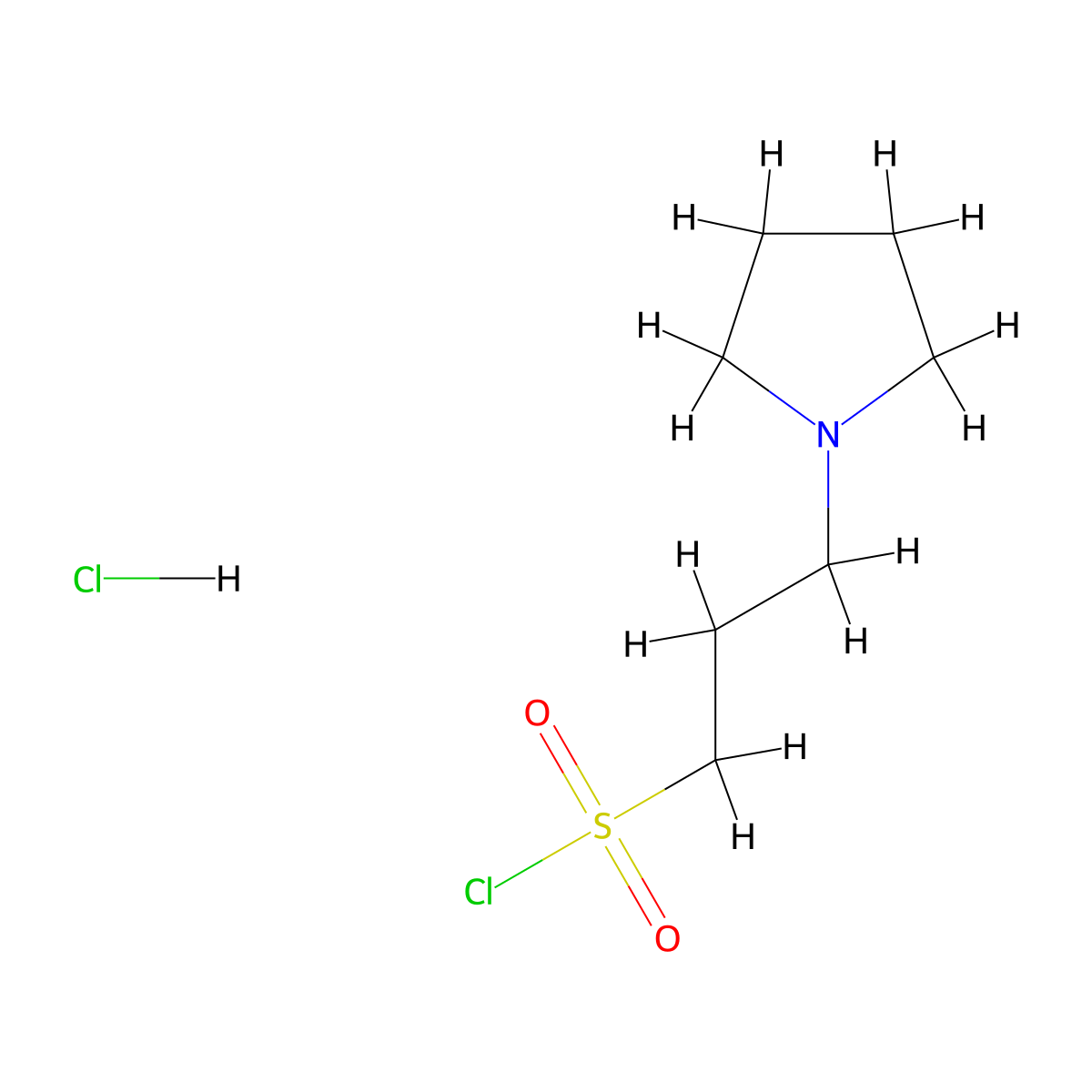 3-(Pyrrolidin-1-yl)propane-1-sulfonyl chloride hydrochloride molecular structure, CAS 1864015-52-0