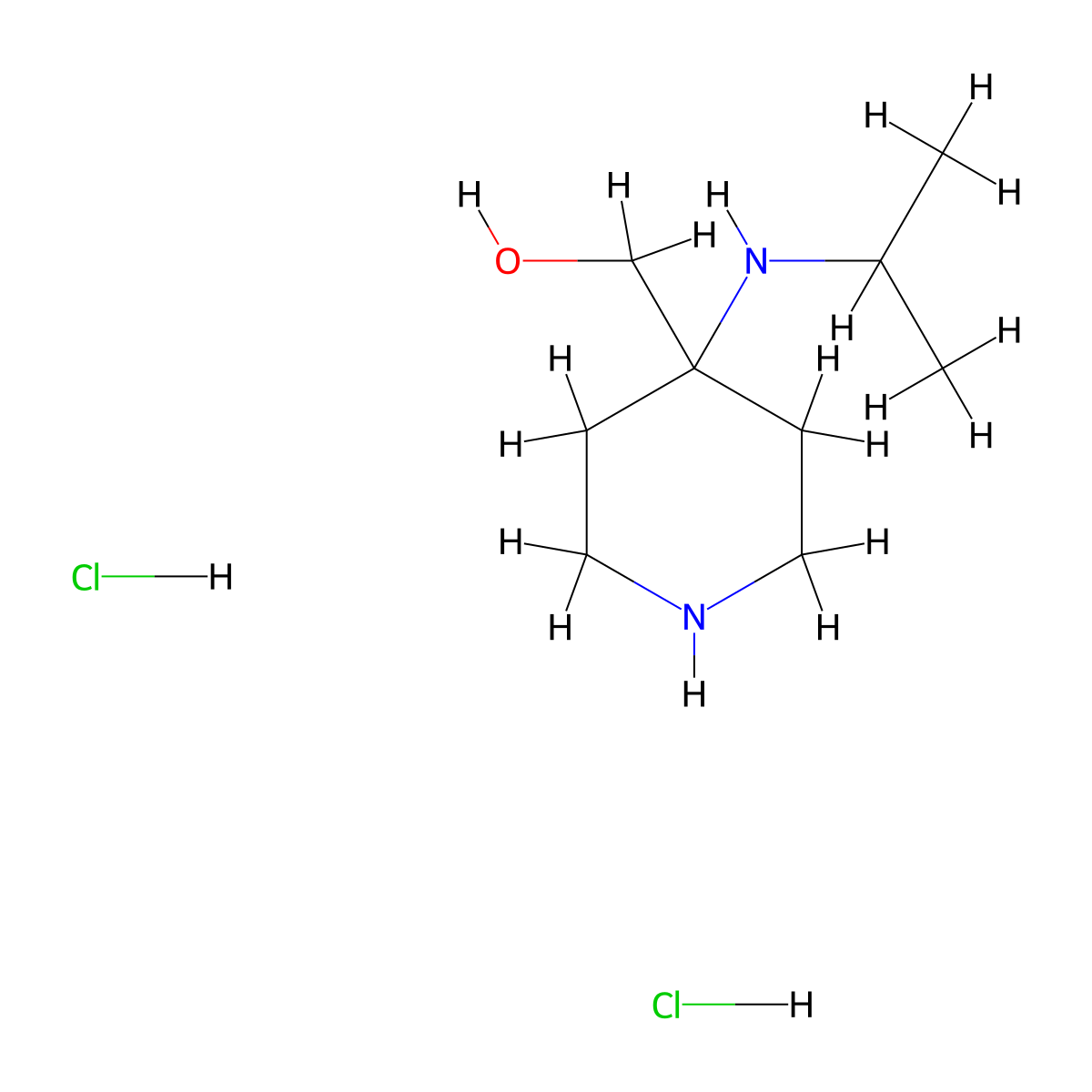 {4-[(Propan-2-yl)amino]piperidin-4-yl}methanol dihydrochloride molecular structure, CAS 1864015-61-1