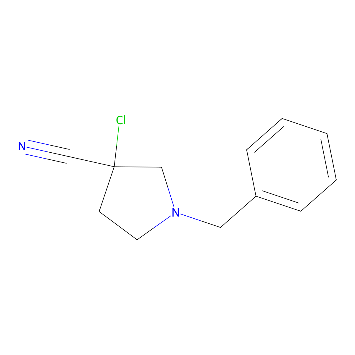 1-Benzyl-3-chloropyrrolidine-3-carbonitrile molecular structure, CAS 1864016-04-5