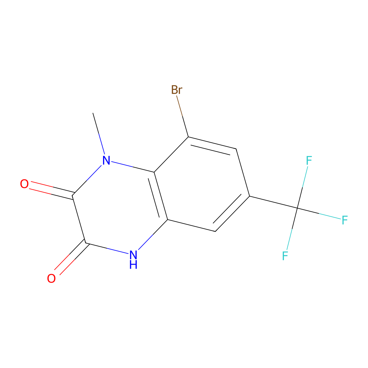 8-Bromo-1-methyl-6-(trifluoromethyl)quinoxaline-2,3(1H,4H)-dione molecular structure, CAS 1864016-15-8
