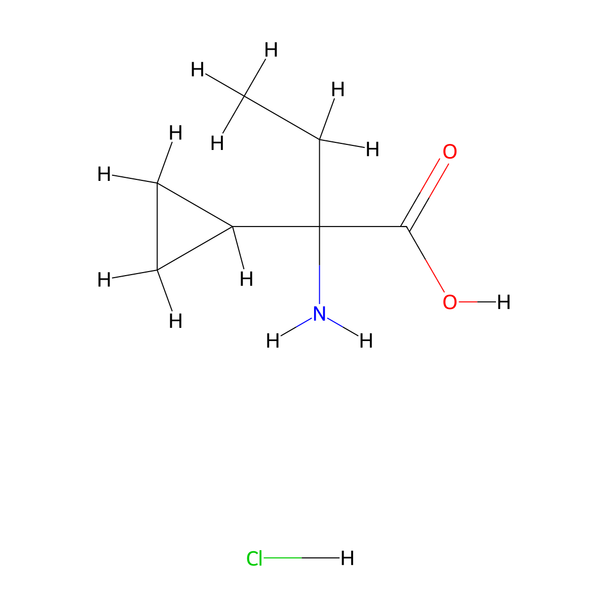 2-Amino-2-cyclopropylbutanoic acid hydrochloride molecular structure, CAS 1864016-20-5