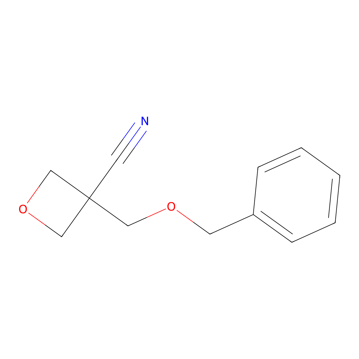 3-((Benzyloxy)methyl)oxetane-3-carbonitrile molecular structure, CAS 1864016-40-9
