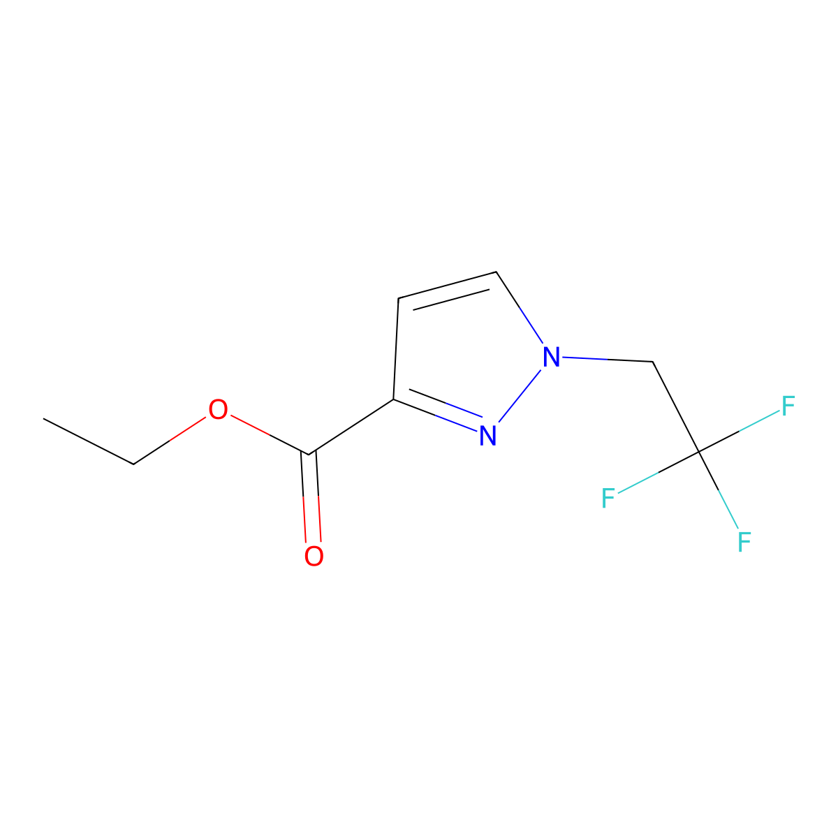 Ethyl 1-(2,2,2-trifluoroethyl)-1H-pyrazole-3-carboxylate molecular structure, CAS 1864016-41-0