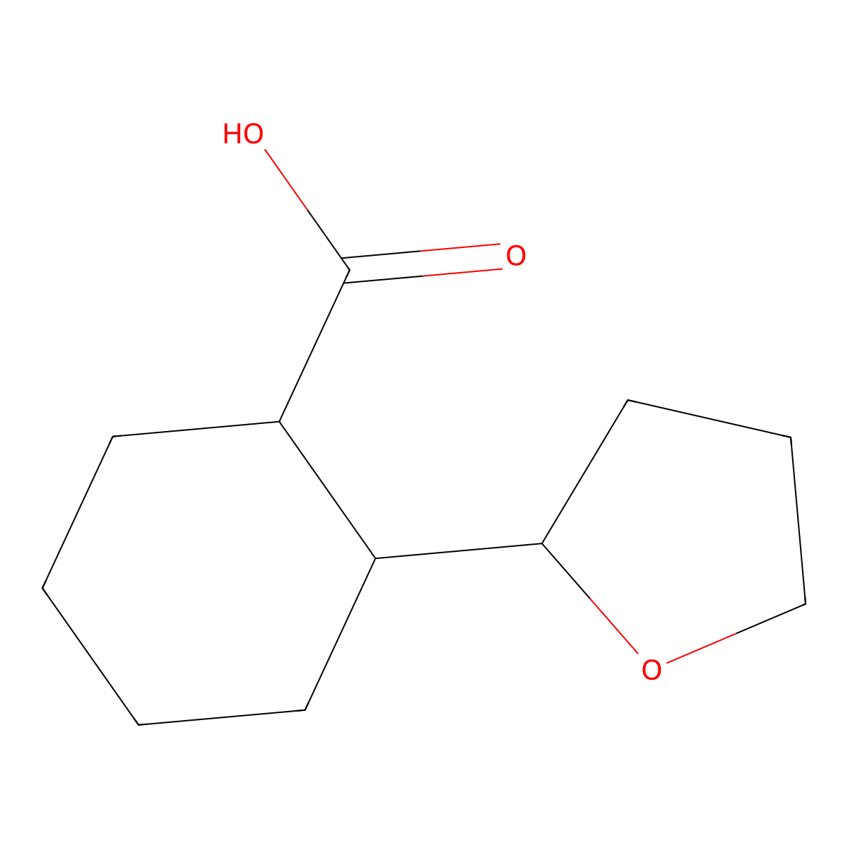 2-(Oxolan-2-yl)cyclohexane-1-carboxylic acid molecular structure, CAS 1864016-44-3