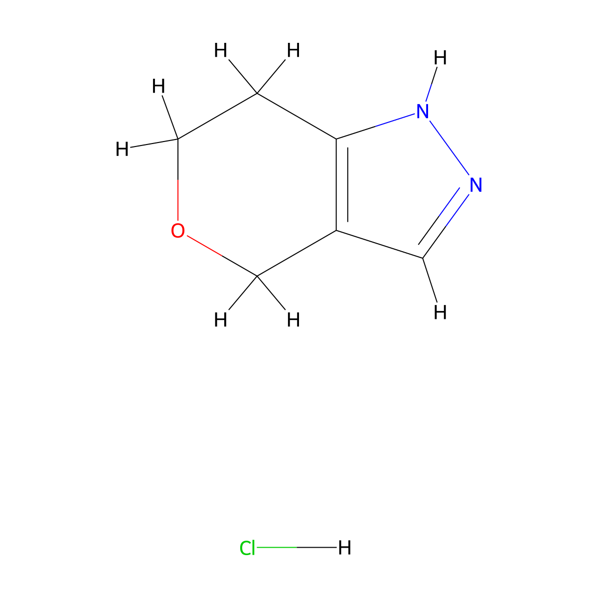 1H,4H,6H,7H-pyrano[4,3-c]pyrazole hydrochloride molecular structure, CAS 1864016-56-7