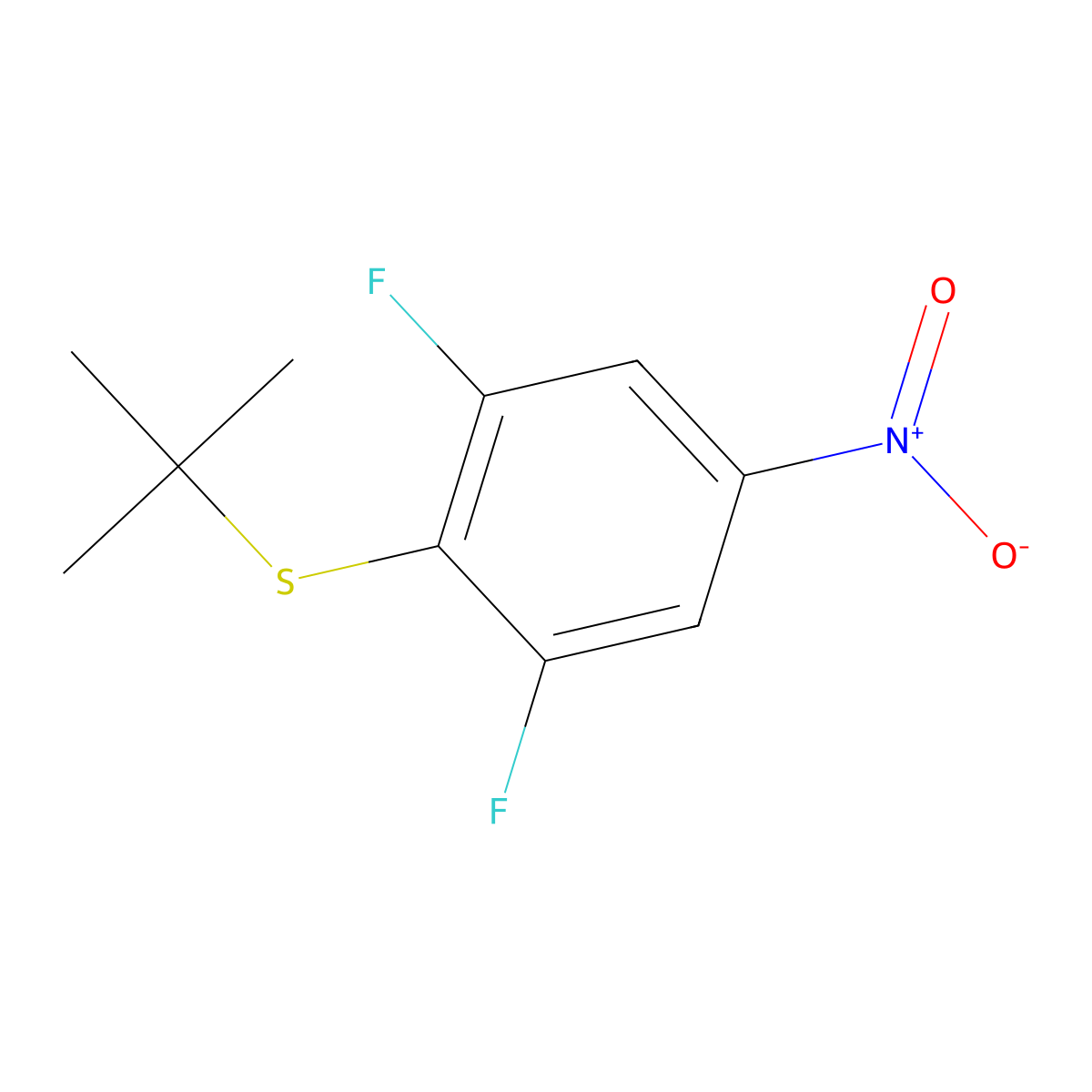2-(Tert-butylsulfanyl)-1,3-difluoro-5-nitrobenzene molecular structure, CAS 1864016-58-9
