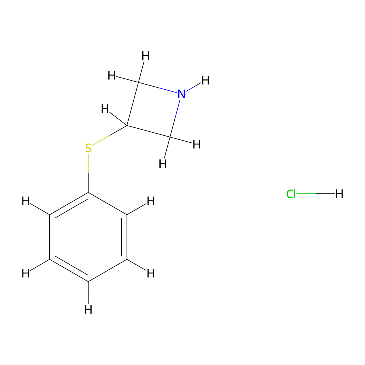 3-(Phenylsulfanyl)azetidine hydrochloride molecular structure, CAS 1864016-60-3