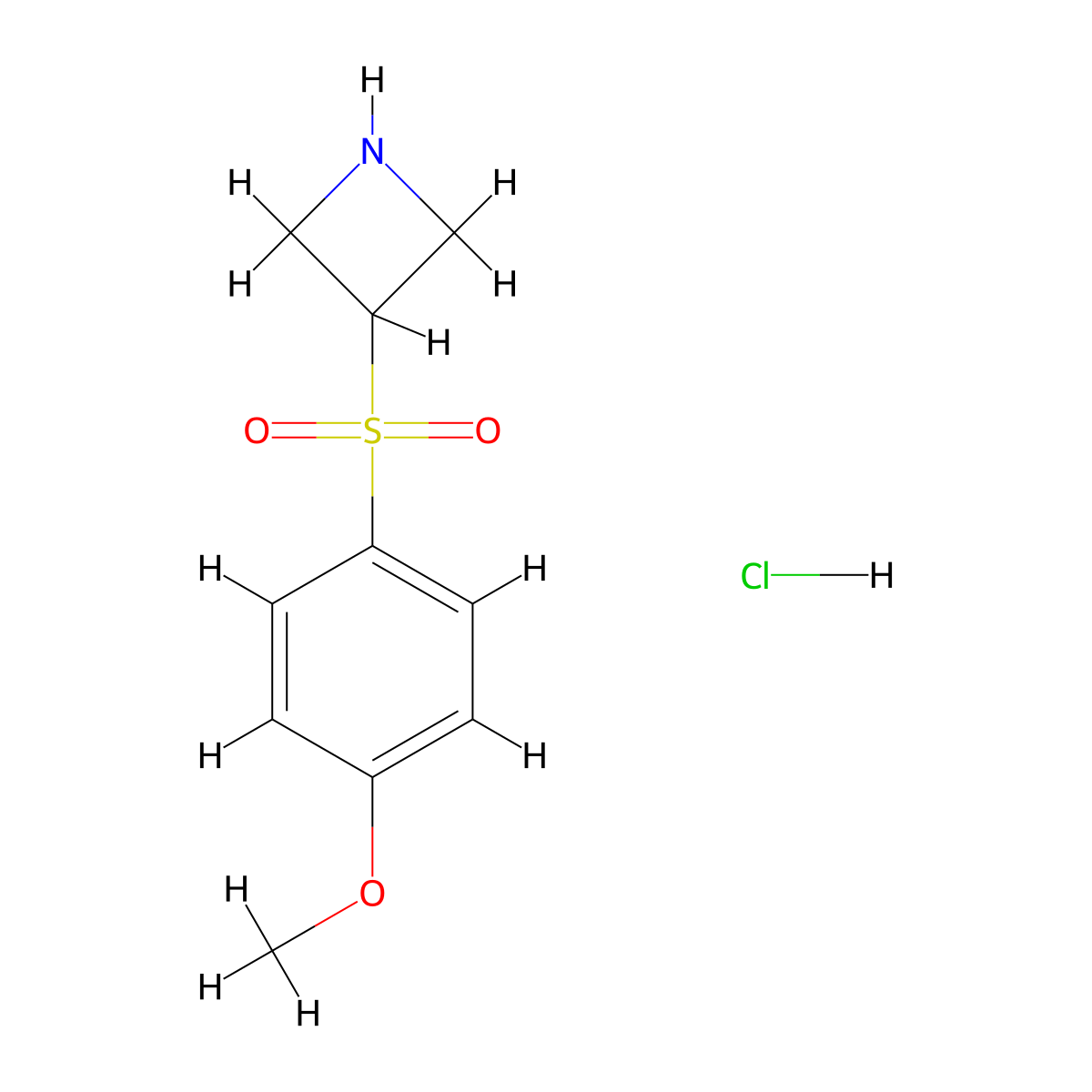 3-[(4-Methoxyphenyl)sulfonyl]azetidine hydrochloride molecular structure, CAS 1864016-65-8