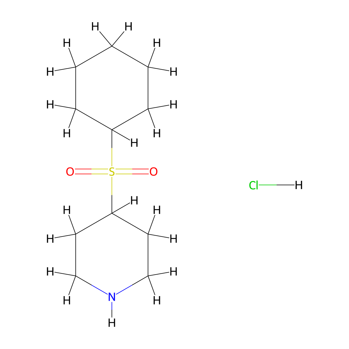4-(Cyclohexanesulfonyl)piperidine hydrochloride molecular structure, CAS 1864016-67-0