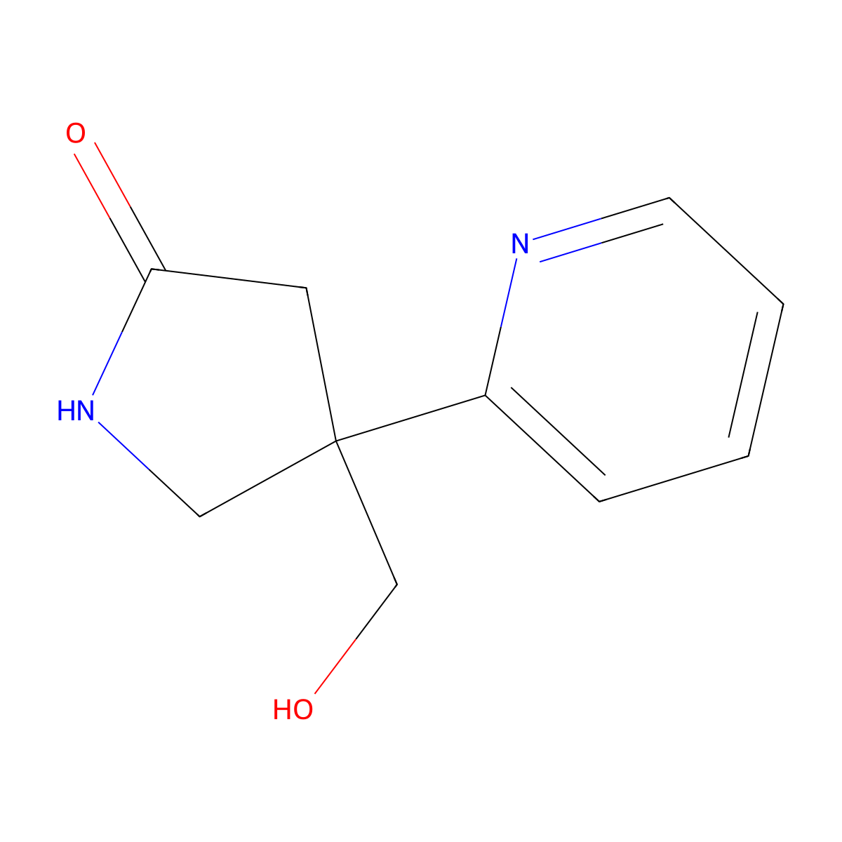 4-(Hydroxymethyl)-4-(pyridin-2-yl)pyrrolidin-2-one molecular structure, CAS 1864051-60-4