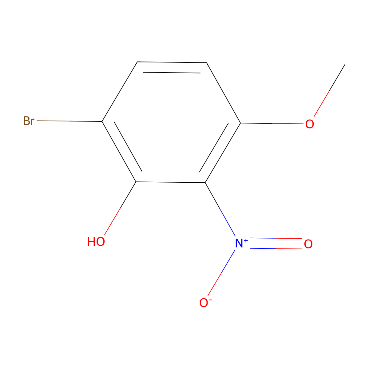 6-Bromo-3-methoxy-2-nitrophenol molecular structure, CAS 1864051-70-6