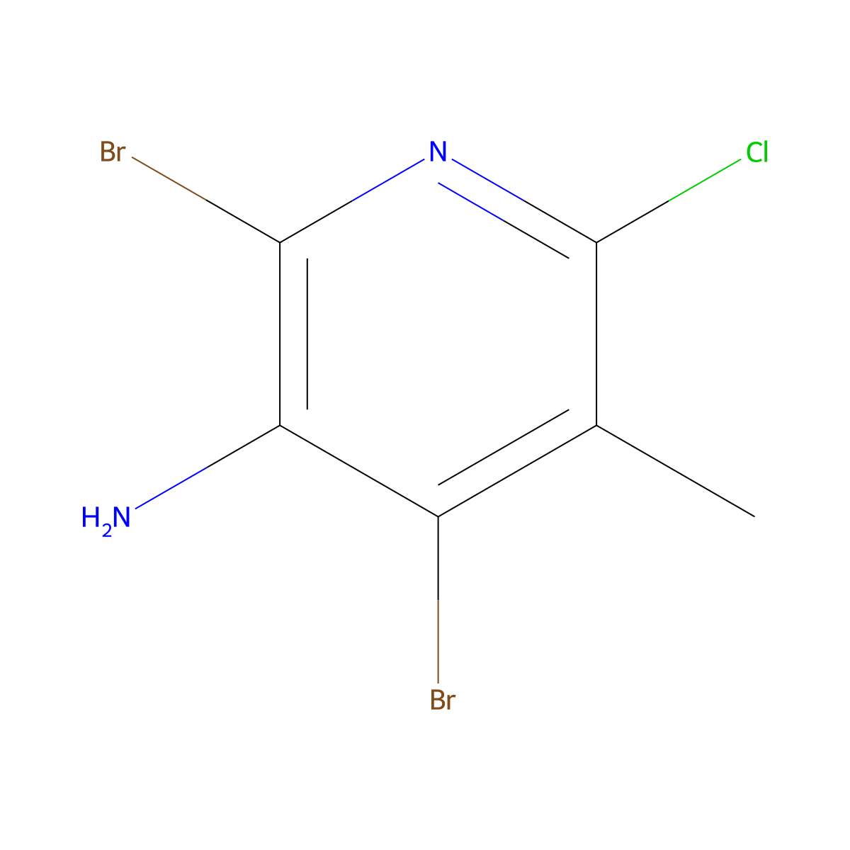 2,4-Dibromo-6-chloro-5-methylpyridin-3-amine molecular structure, CAS 1864051-77-3