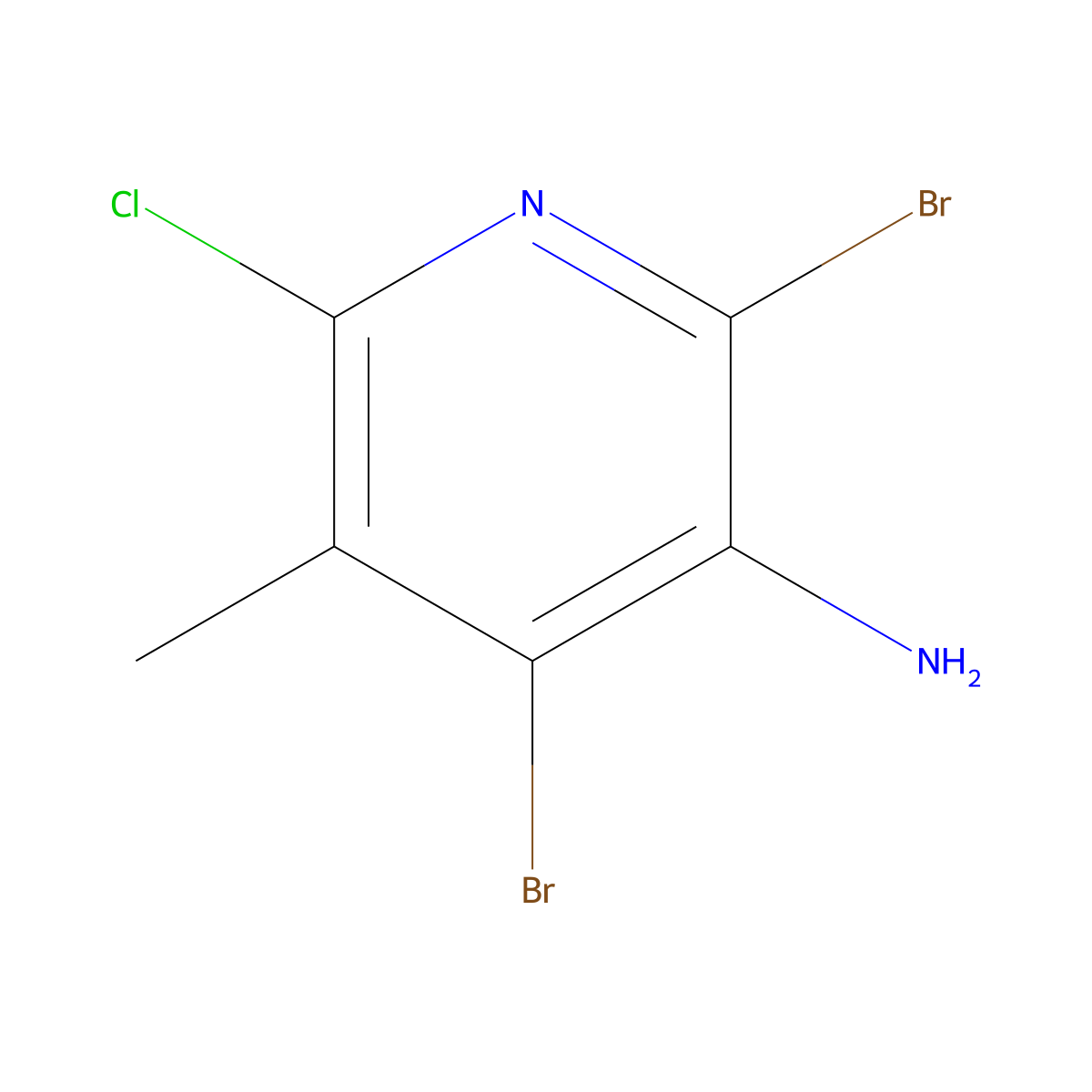 2,4-Dibromo-6-chloro-5-methylpyridin-3-amine molecular structure, CAS 1864051-77-3