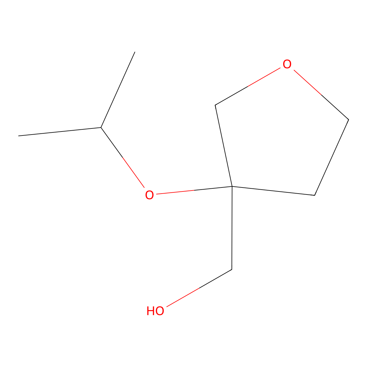 [3-(Propan-2-yloxy)oxolan-3-yl]methanol molecular structure, CAS 1864051-91-1