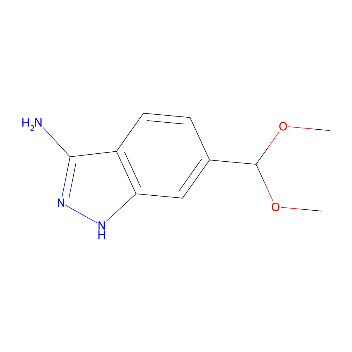 6-(Dimethoxymethyl)-1H-indazol-3-amine molecular structure, CAS 1864051-92-2