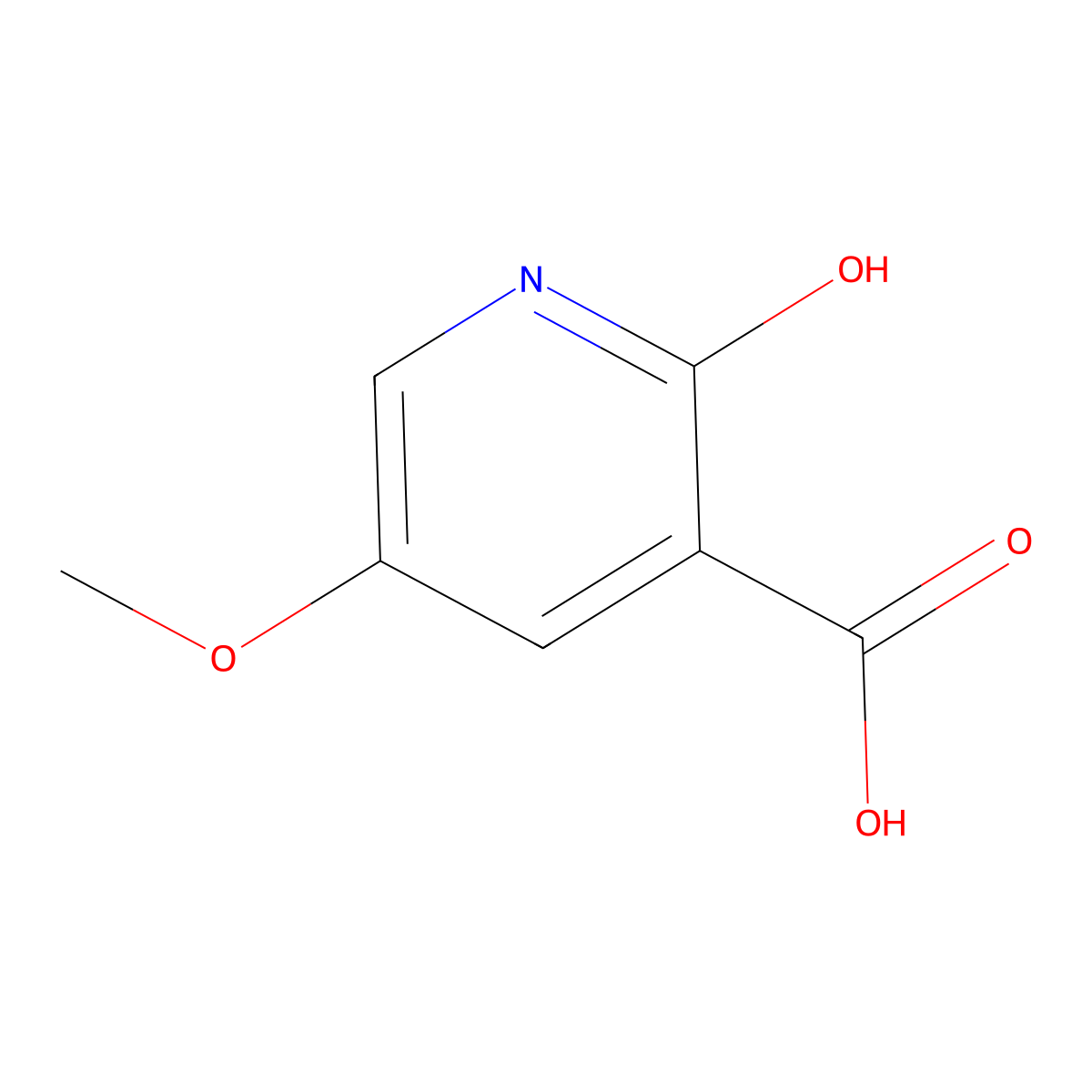 2-Hydroxy-5-methoxynicotinic acid molecular structure, CAS 1864052-01-6