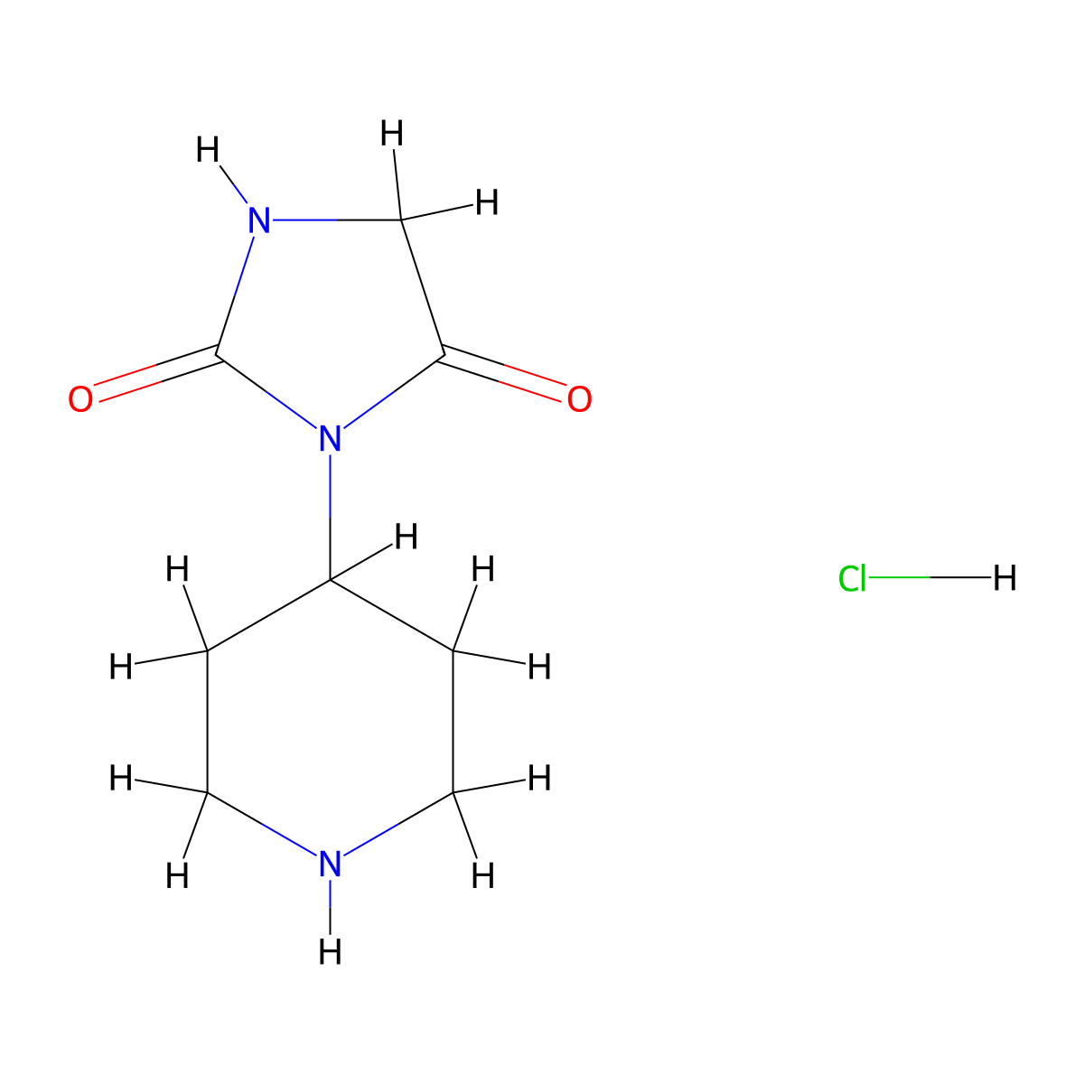 3-(Piperidin-4-yl)imidazolidine-2,4-dione hydrochloride molecular structure, CAS 1864052-02-7