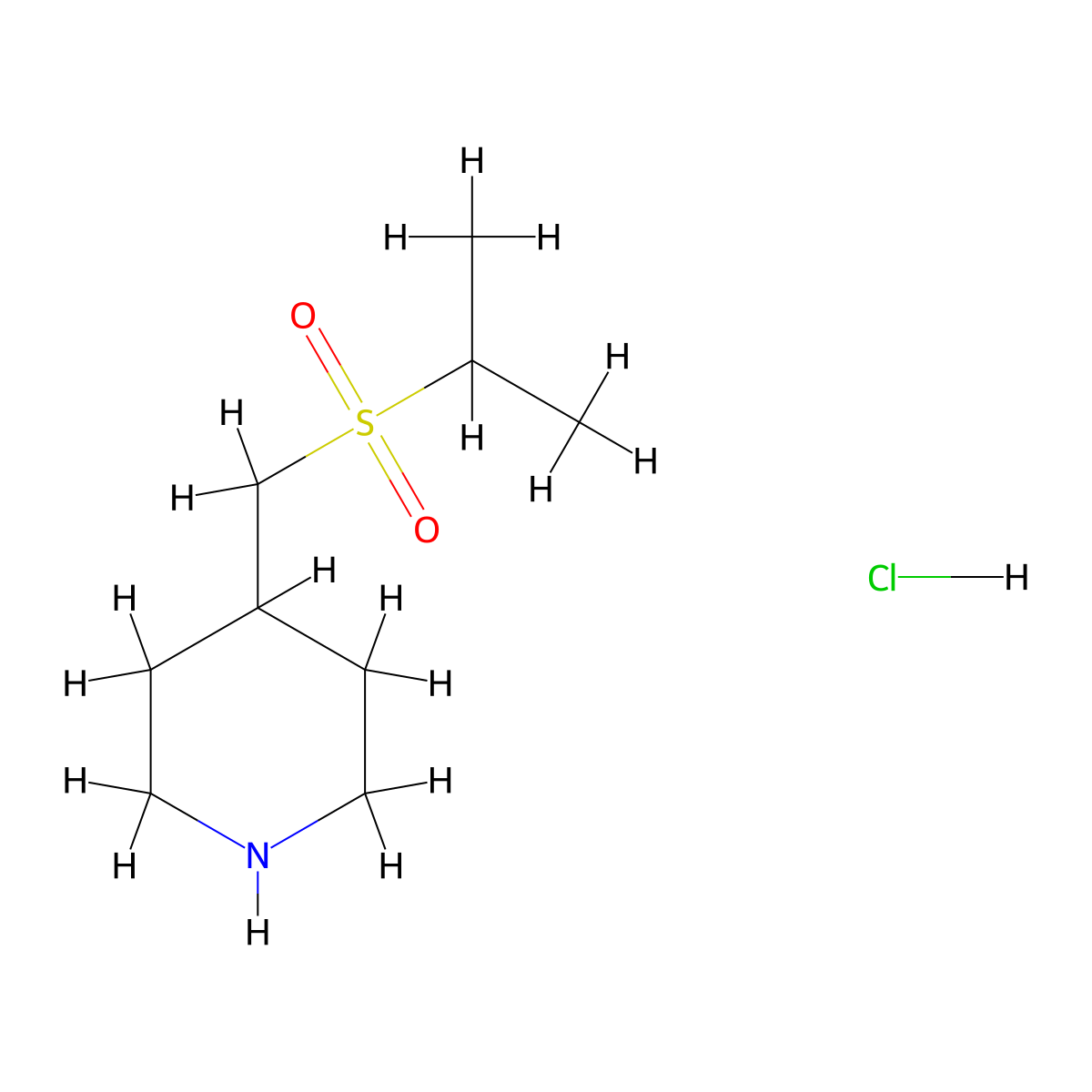 4-[(Propane-2-sulfonyl)methyl]piperidine hydrochloride molecular structure, CAS 1864052-03-8