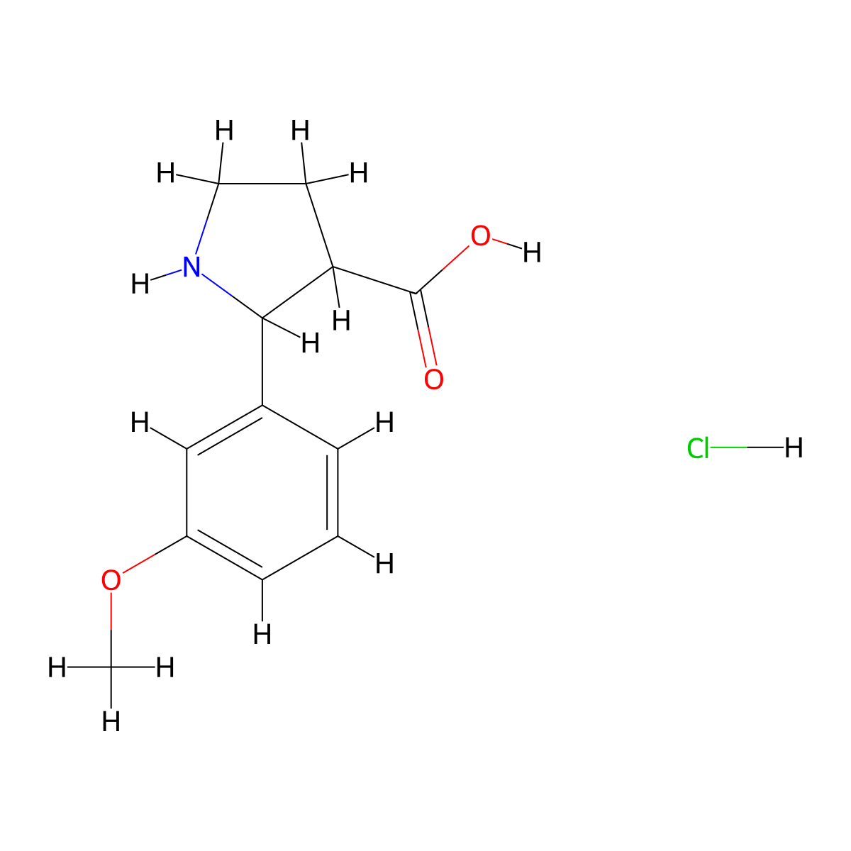 2-(3-Methoxyphenyl)pyrrolidine-3-carboxylic acid hydrochloride molecular structure, CAS 1864052-34-5