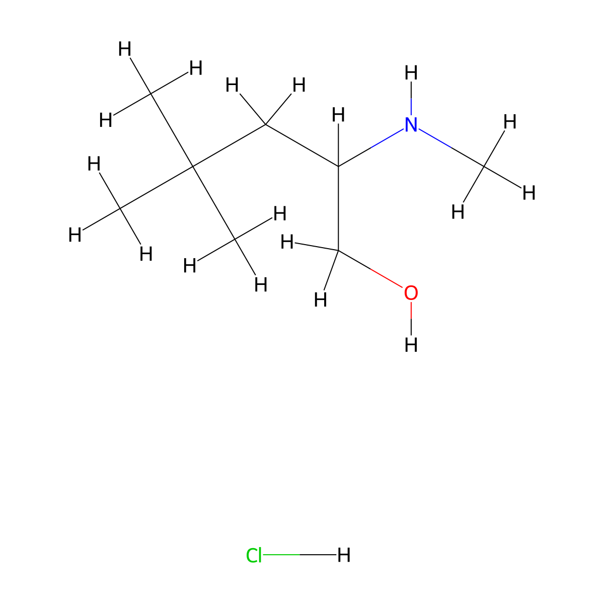 4,4-Dimethyl-2-(methylamino)pentan-1-ol hydrochloride molecular structure, CAS 1864052-40-3