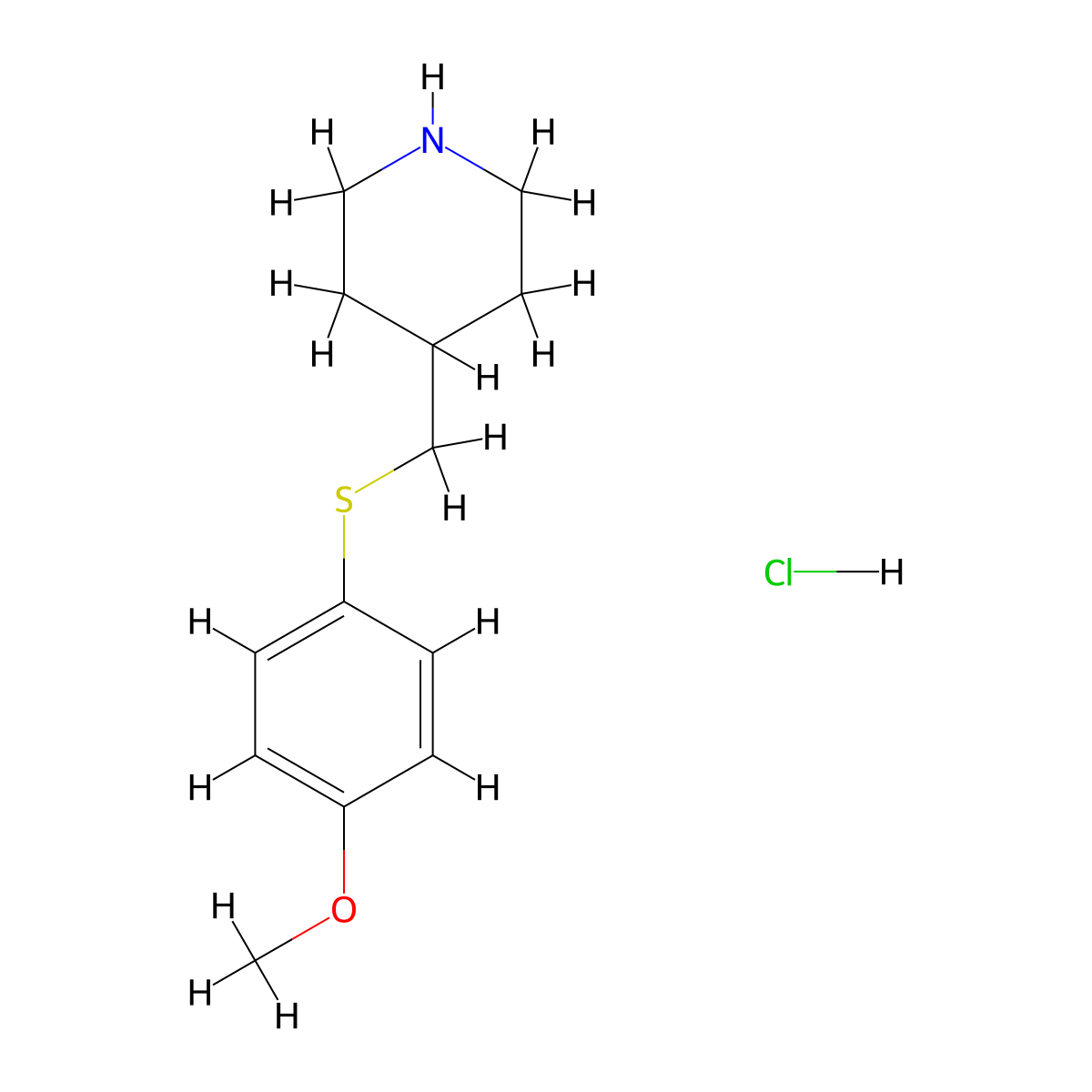 4-{[(4-Methoxyphenyl)sulfanyl]methyl}piperidine hydrochloride molecular structure, CAS 1864052-41-4