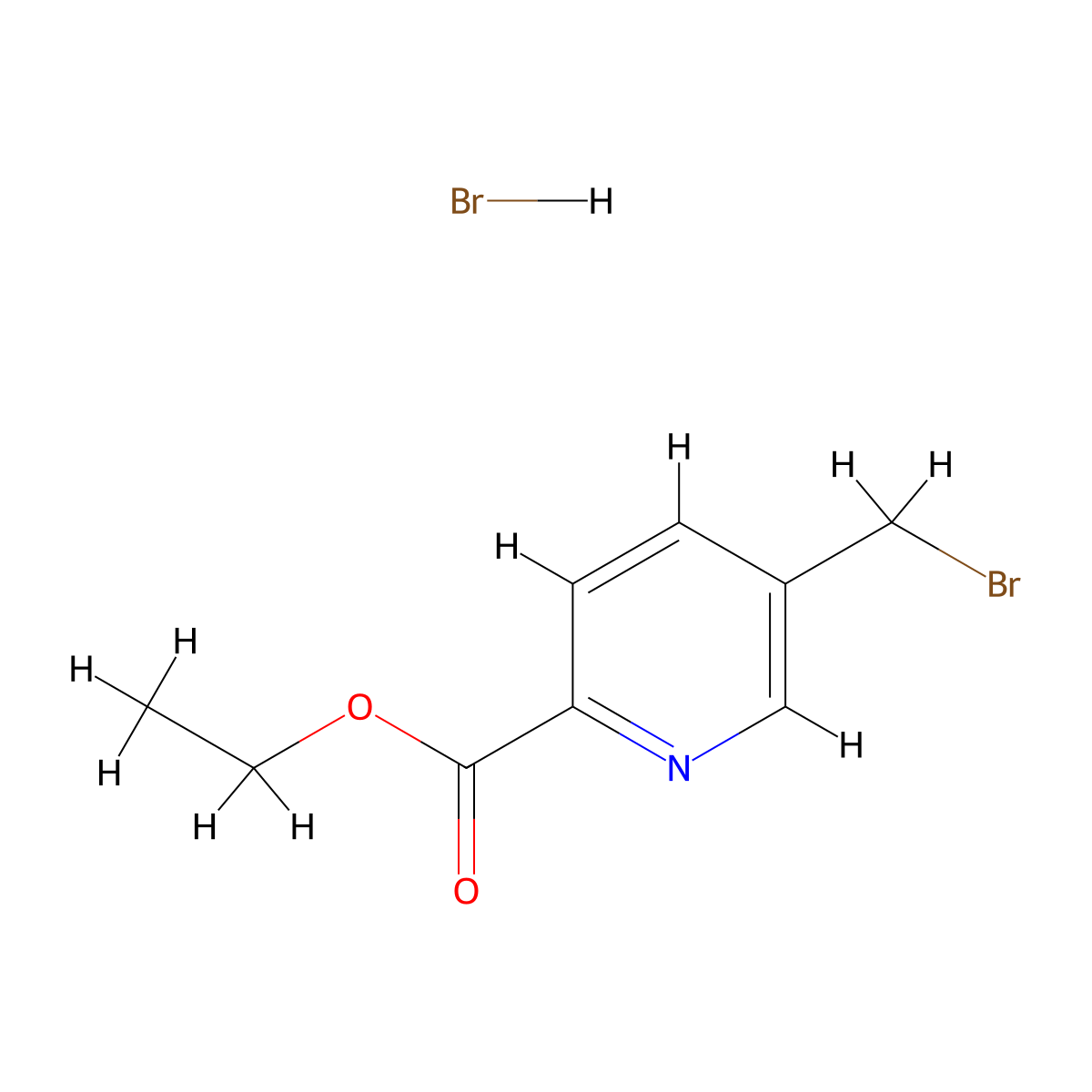 Ethyl 5-(bromomethyl)pyridine-2-carboxylate hydrobromide molecular structure, CAS 1864052-50-5