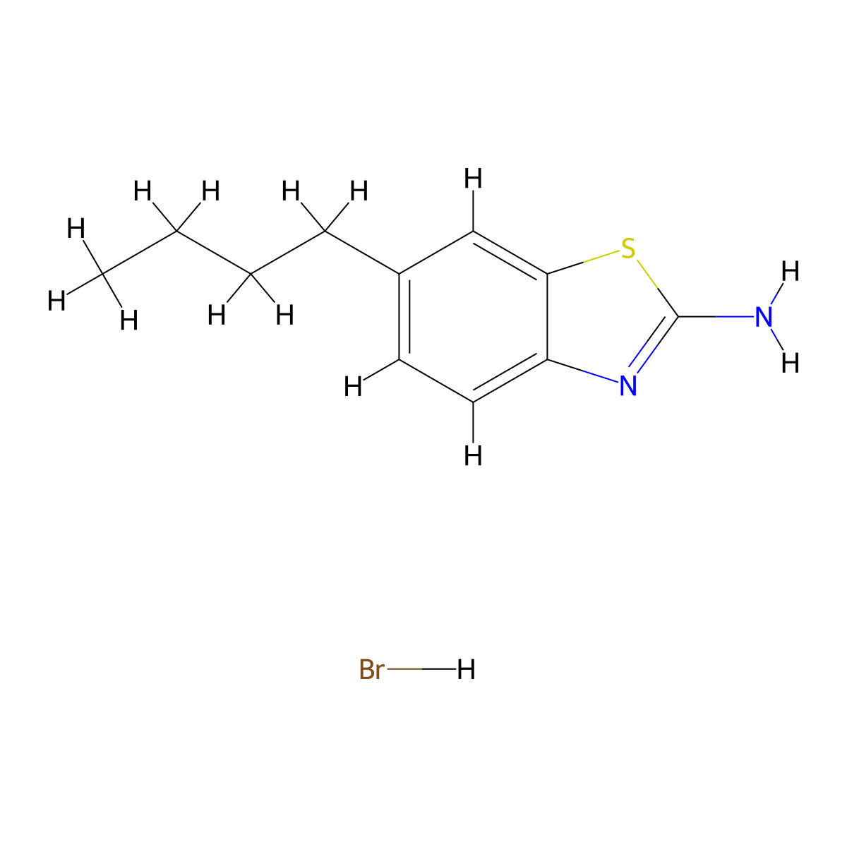 6-Butyl-1,3-benzothiazol-2-amine hydrobromide molecular structure, CAS 1864052-59-4