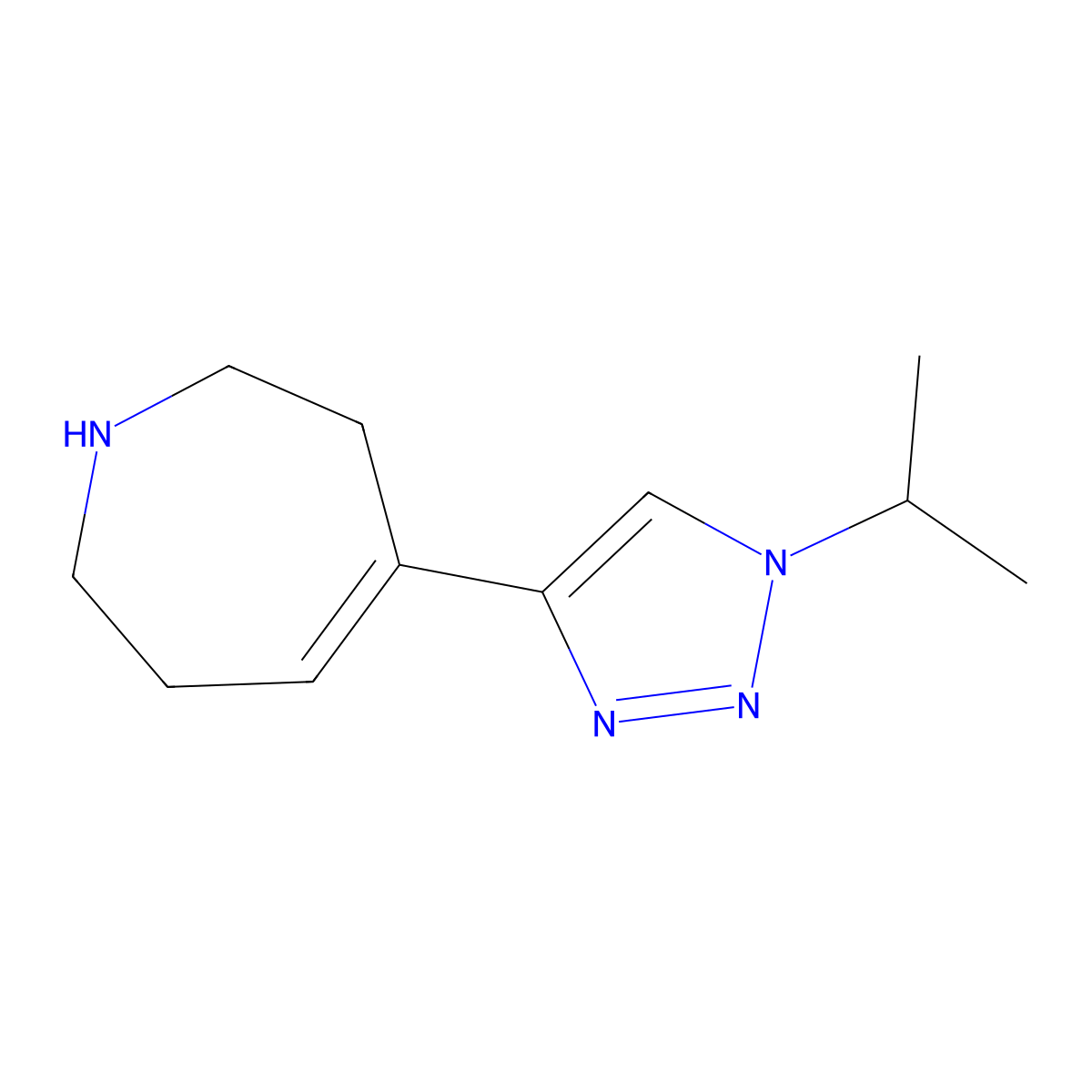 4-[1-(Propan-2-yl)-1H-1,2,3-triazol-4-yl]-2,3,6,7-tetrahydro-1H-azepine molecular structure, CAS 1864052-65-2