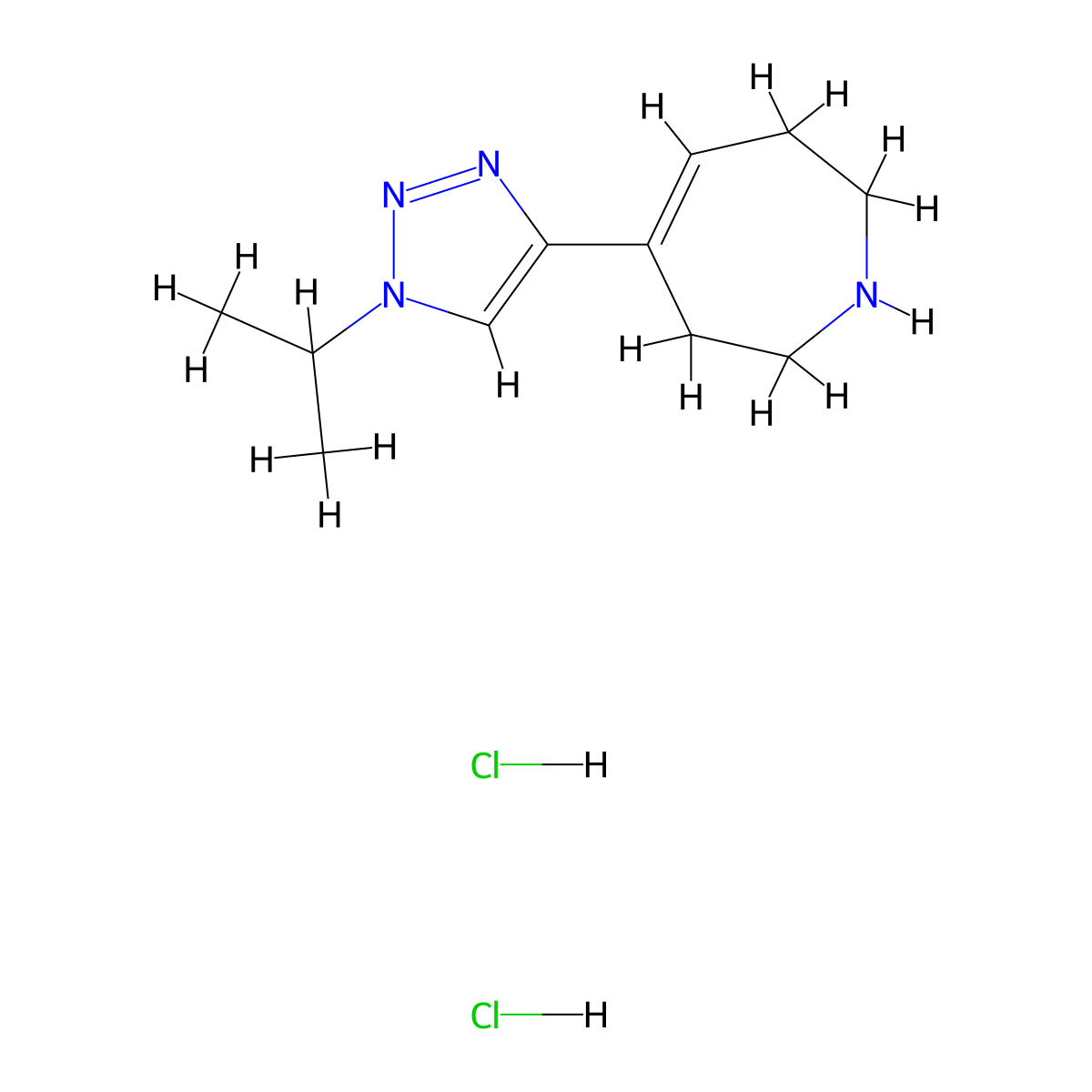 4-[1-(propan-2-yl)-1H-1,2,3-triazol-4-yl]-2,3,6,7-tetrahydro-1H-azepine dihydrochloride molecular structure, CAS 1864052-66-3