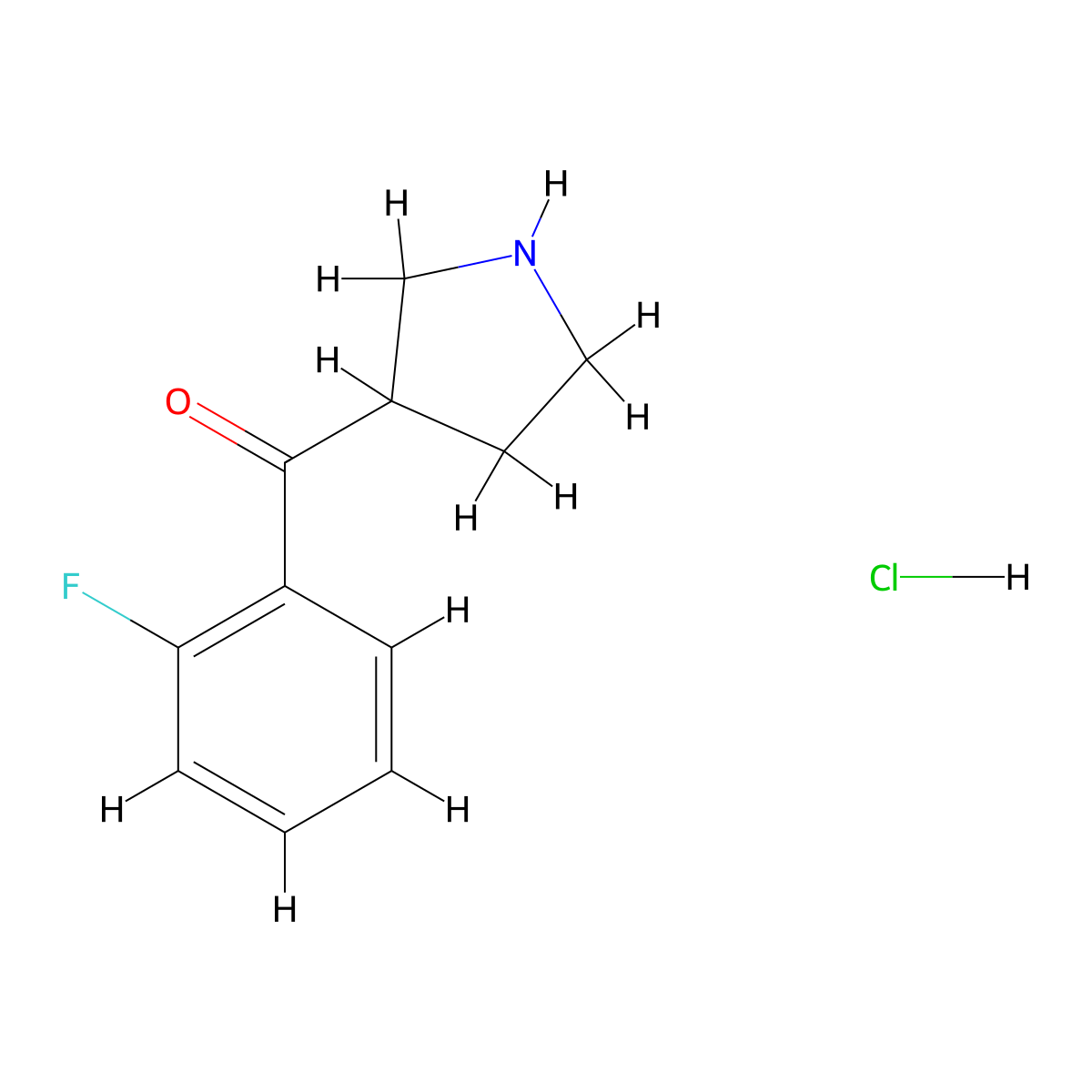 (2-Fluorophenyl)(pyrrolidin-3-yl)methanone hydrochloride molecular structure, CAS 1864052-67-4