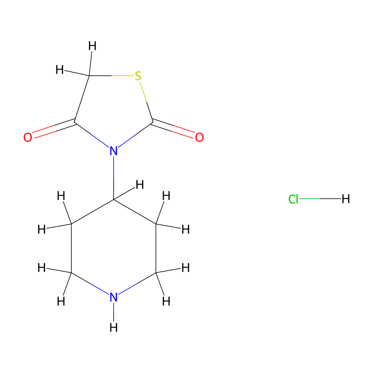 3-(Piperidin-4-yl)thiazolidine-2,4-dione hydrochloride molecular structure, CAS 1864052-73-2