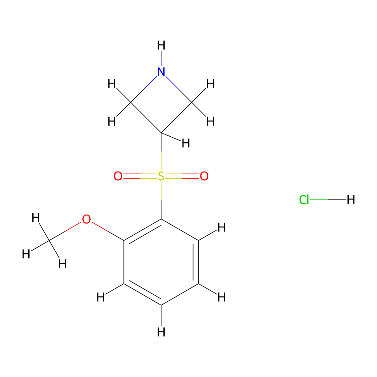 3-(2-Methoxybenzenesulfonyl)azetidine hydrochloride molecular structure, CAS 1864053-14-4