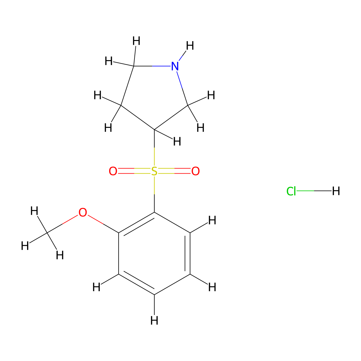 3-[(2-Methoxyphenyl)sulfonyl]pyrrolidine hydrochloride molecular structure, CAS 1864053-21-3