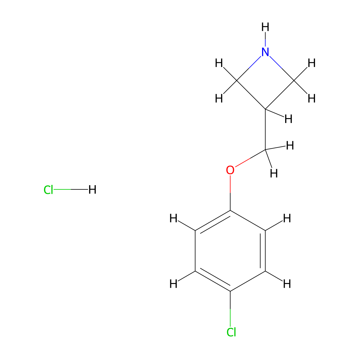 3-((4-Chlorophenoxy)methyl)azetidine hydrochloride molecular structure, CAS 1864053-23-5