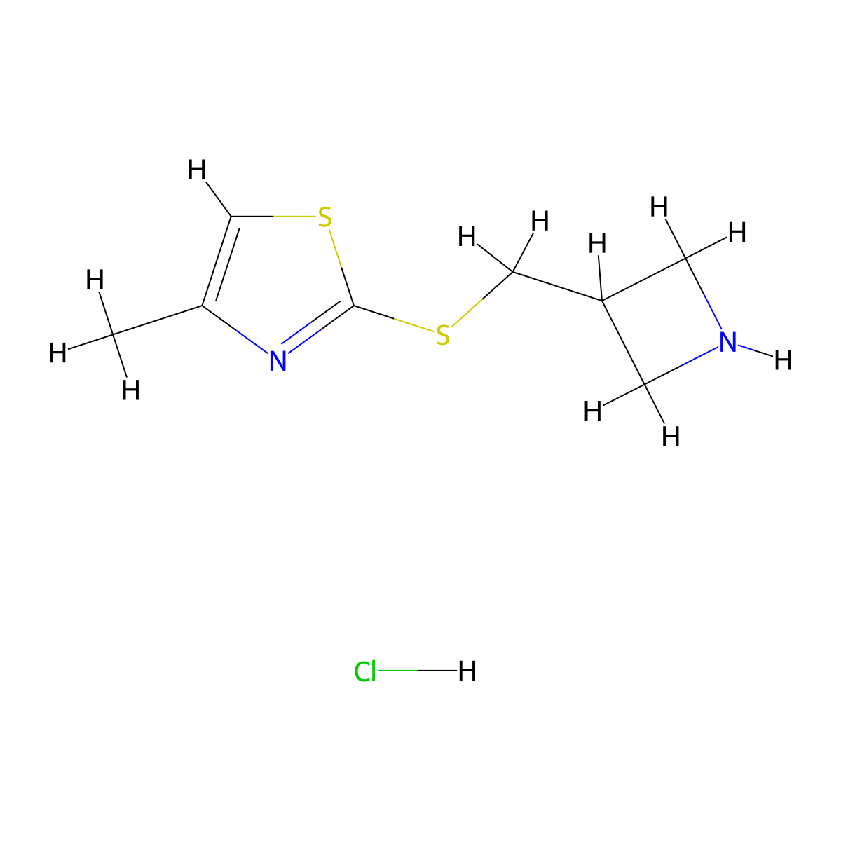 2-((Azetidin-3-ylmethyl)thio)-4-methylthiazole hydrochloride molecular structure, CAS 1864053-25-7