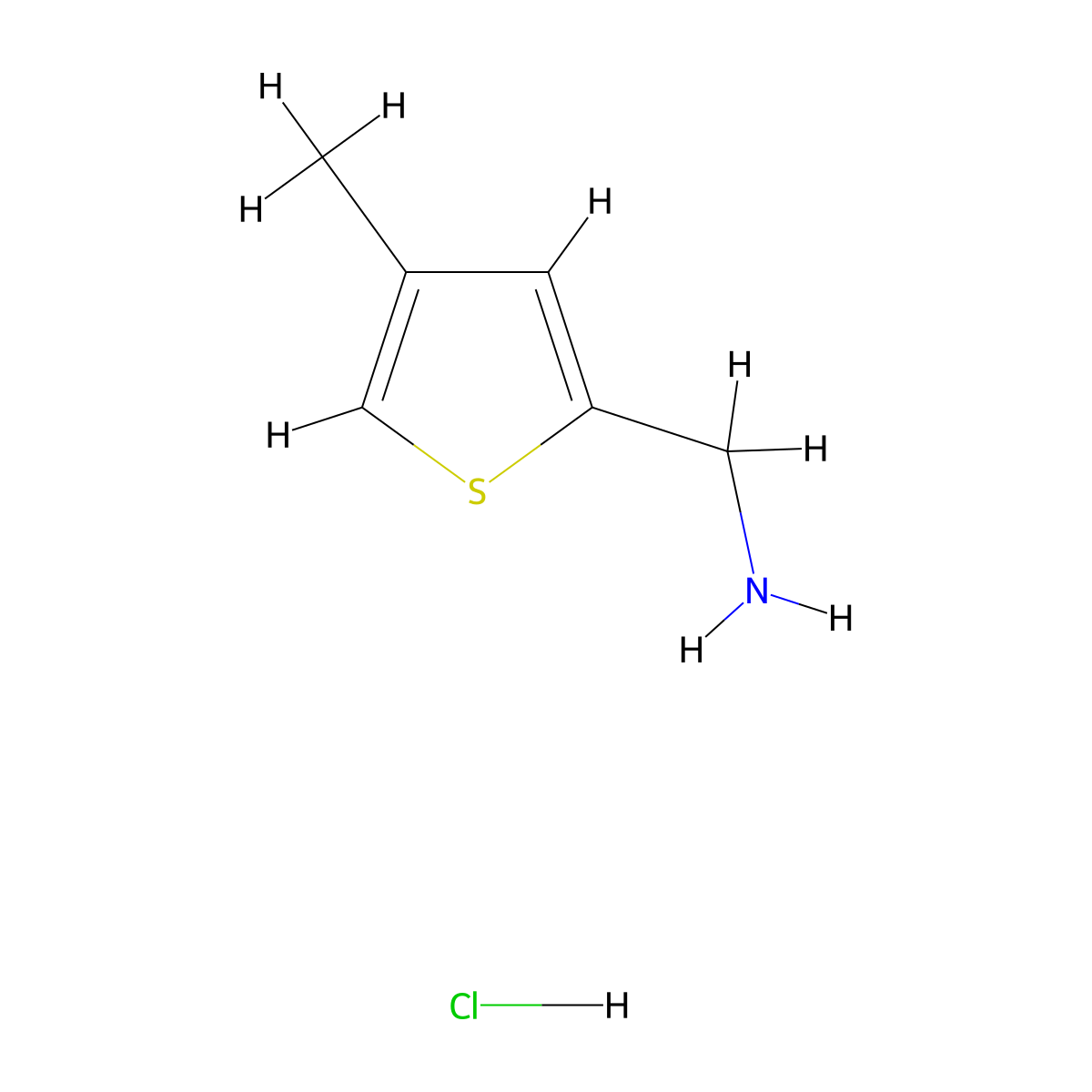 (4-Methylthiophen-2-yl)methanamine hydrochloride molecular structure, CAS 1864053-40-6