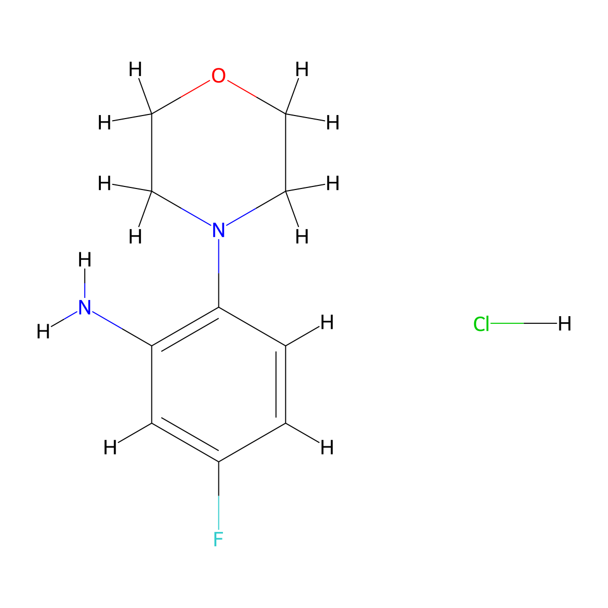 5-Fluoro-2-morpholinoaniline hydrochloride molecular structure, CAS 1864053-46-2