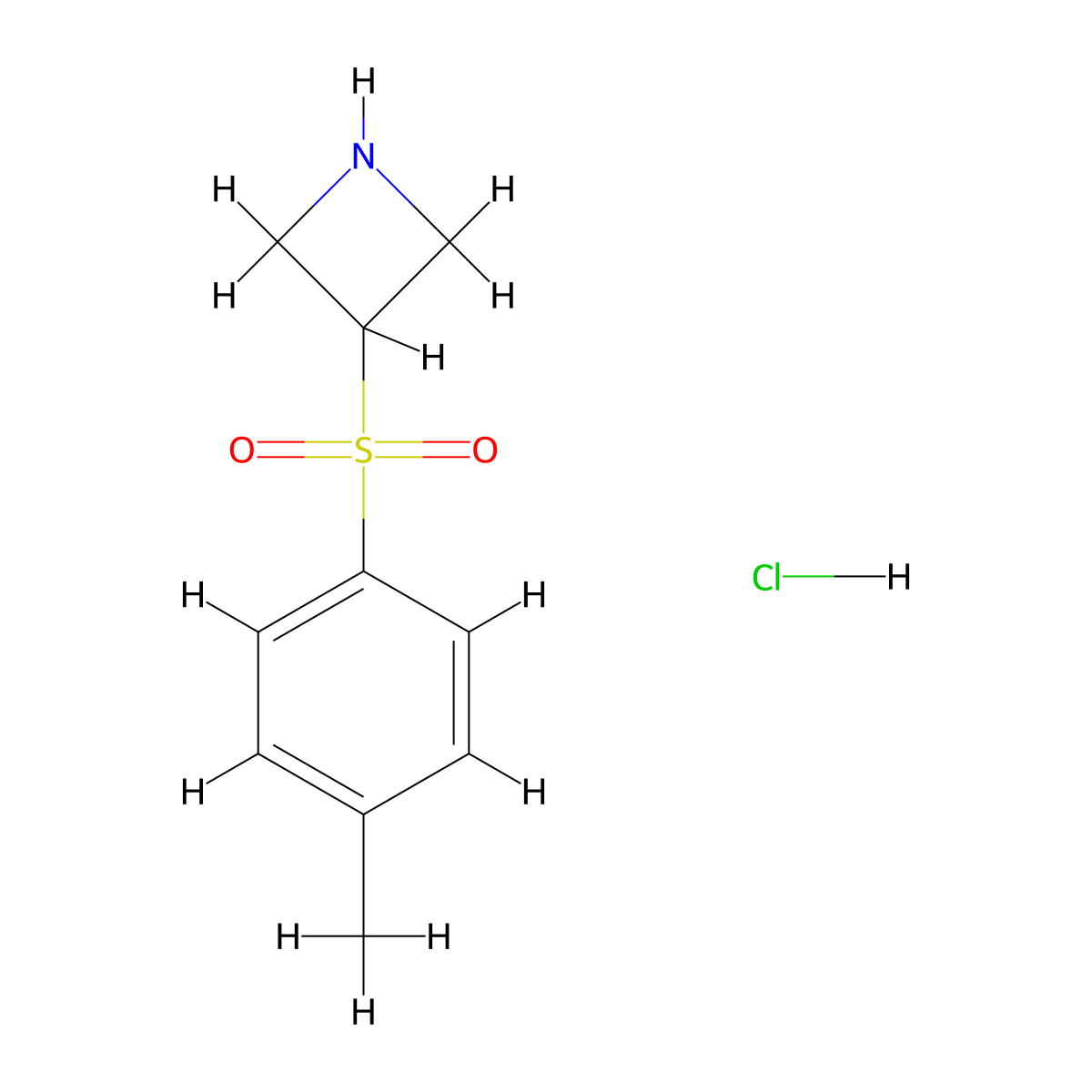 3-(4-Methylbenzenesulfonyl)azetidine hydrochloride molecular structure, CAS 1864053-53-1