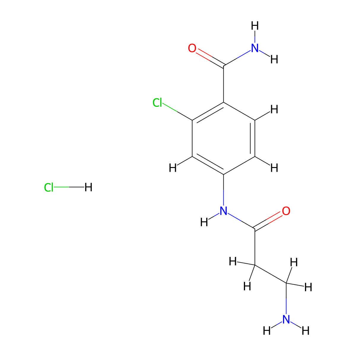 4-(3-Aminopropanamido)-2-chlorobenzamide hydrochloride molecular structure, CAS 1864053-55-3