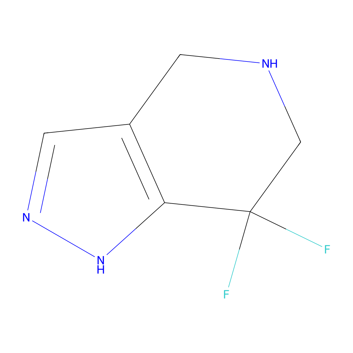 7,7-Difluoro-1,4,5,6-tetrahydropyrazolo[4,3-c]pyridine molecular structure, CAS 1864053-64-4