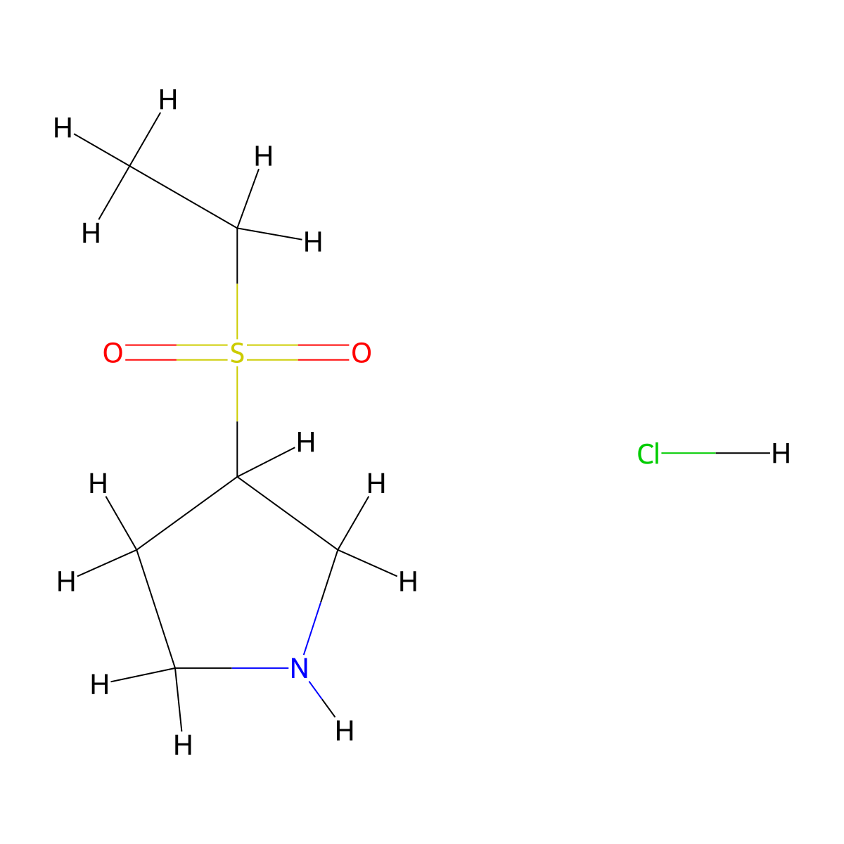 3-(Ethanesulfonyl)pyrrolidine hydrochloride molecular structure, CAS 1864053-67-7