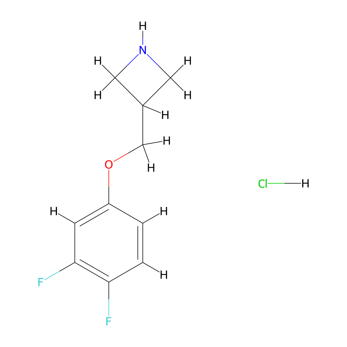 3-[(3,4-Difluorophenoxy)methyl]azetidine hydrochloride molecular structure, CAS 1864053-69-9