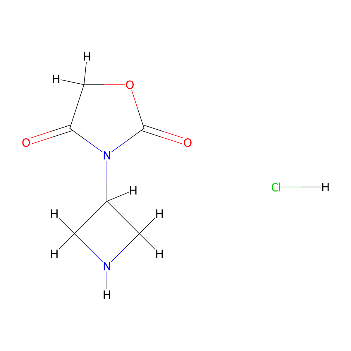 3-(Azetidin-3-yl)oxazolidine-2,4-dione hydrochloride molecular structure, CAS 1864053-91-7