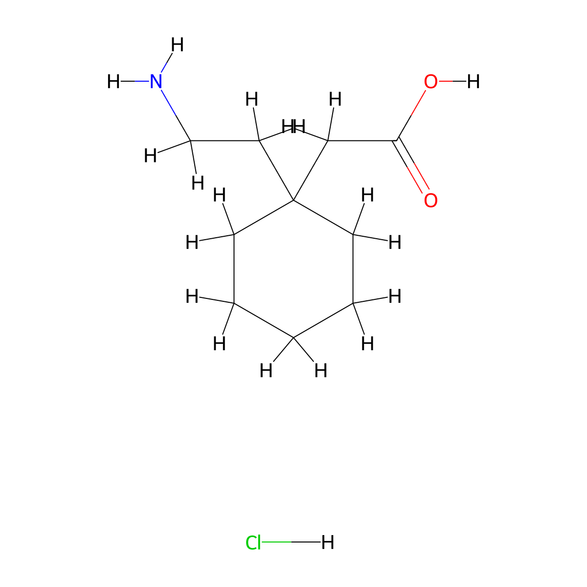 2-[1-(2-Aminoethyl)cyclohexyl]acetic acid hydrochloride molecular structure, CAS 1864053-94-0
