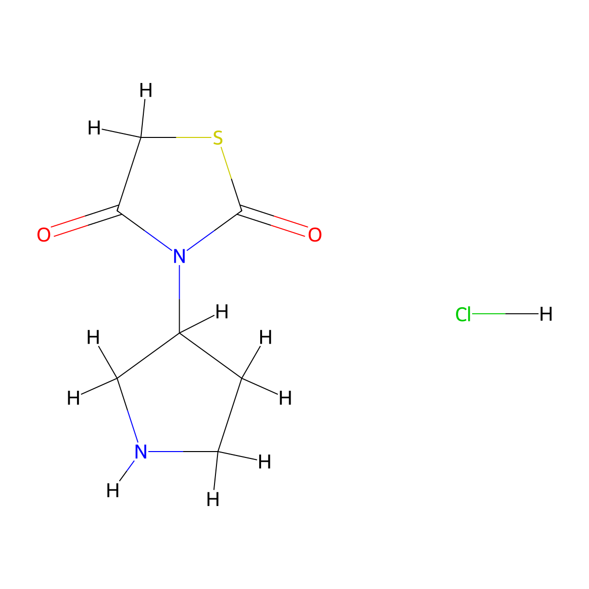 3-(Pyrrolidin-3-yl)thiazolidine-2,4-dione hydrochloride molecular structure, CAS 1864054-07-8