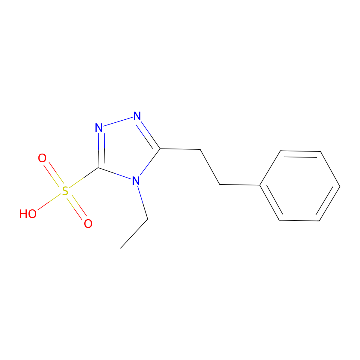 4-Ethyl-5-(2-phenylethyl)-4H-1,2,4-triazole-3-sulfonic acid molecular structure, CAS 1864054-13-6