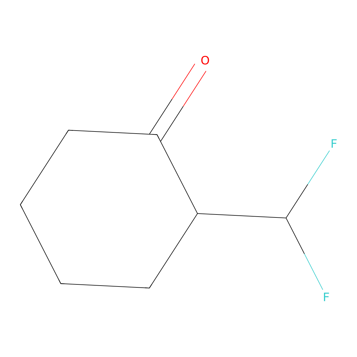 2-(Difluoromethyl)cyclohexan-1-one molecular structure, CAS 1864054-28-3