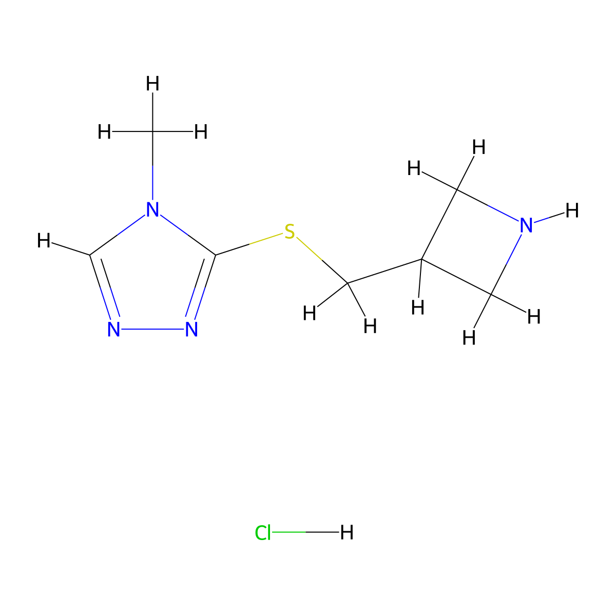 3-((azetidin-3-ylmethyl)thio)-4-methyl-4H-1,2,4-triazole hydrochloride molecular structure, CAS 1864054-31-8