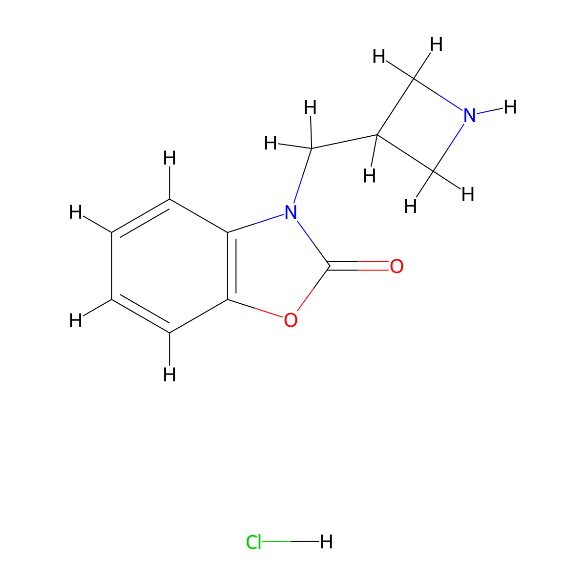 3-(azetidin-3-ylmethyl)benzo[d]oxazol-2(3H)-one hydrochloride molecular structure, CAS 1864054-36-3